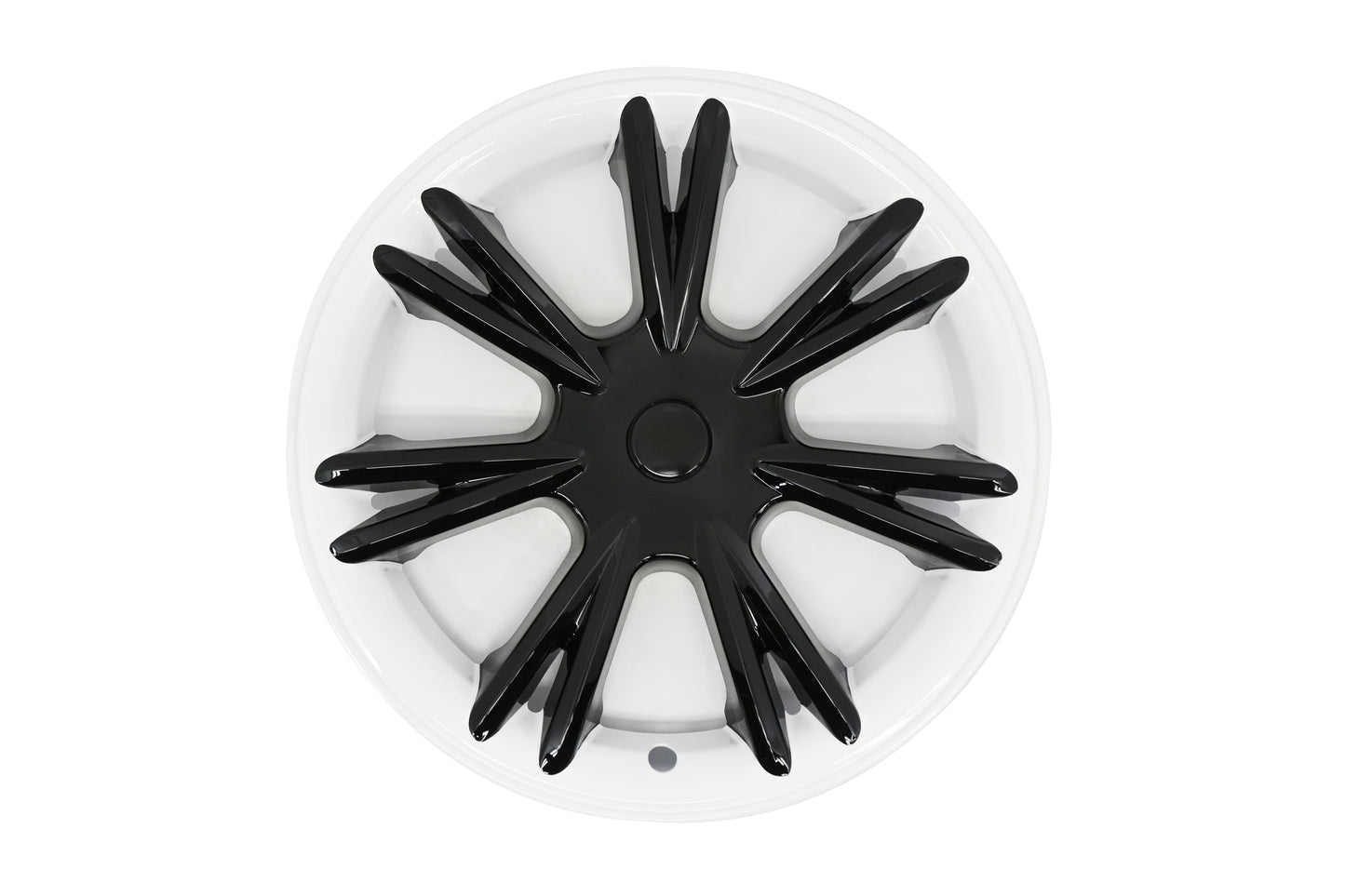 Kalla Tech 41059-BKW Compatible 2020-2024 Tesla Model Y 19 Gemini Wheel Covers Hubcaps Rim Cover Glossy Black and White Lip ABS Plastic 18 Inch Hub Caps Hubcap Wheel Cover Rim Skin 4PCS