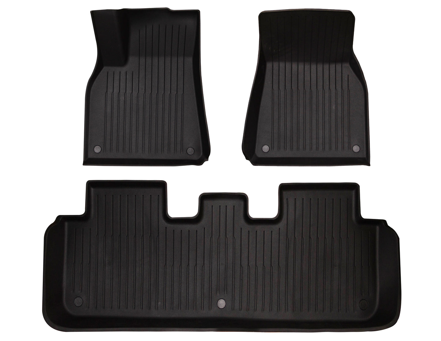 Compatible with Tesla Model Y 2021-2023 2024 All Weather Floor Mats TPE Car Mats Custom Fit Floor Liners Accessories Front And Rear Set of 3 Mats