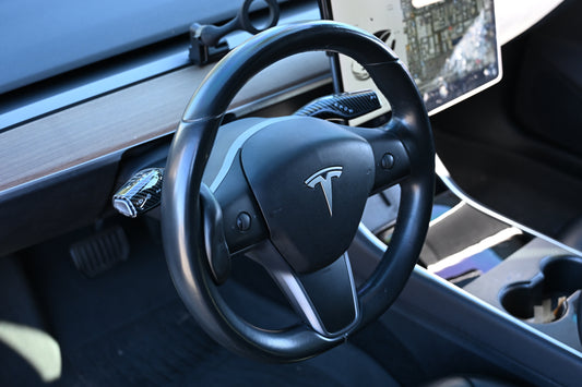 Tesla Model 3 Model Y Shifter Cover Gloss Carbon Fiber Print